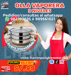 OLLA VAPORERA 3 NIVELES
