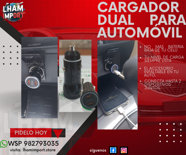 CARGADOR PARA AUTOMOVIL